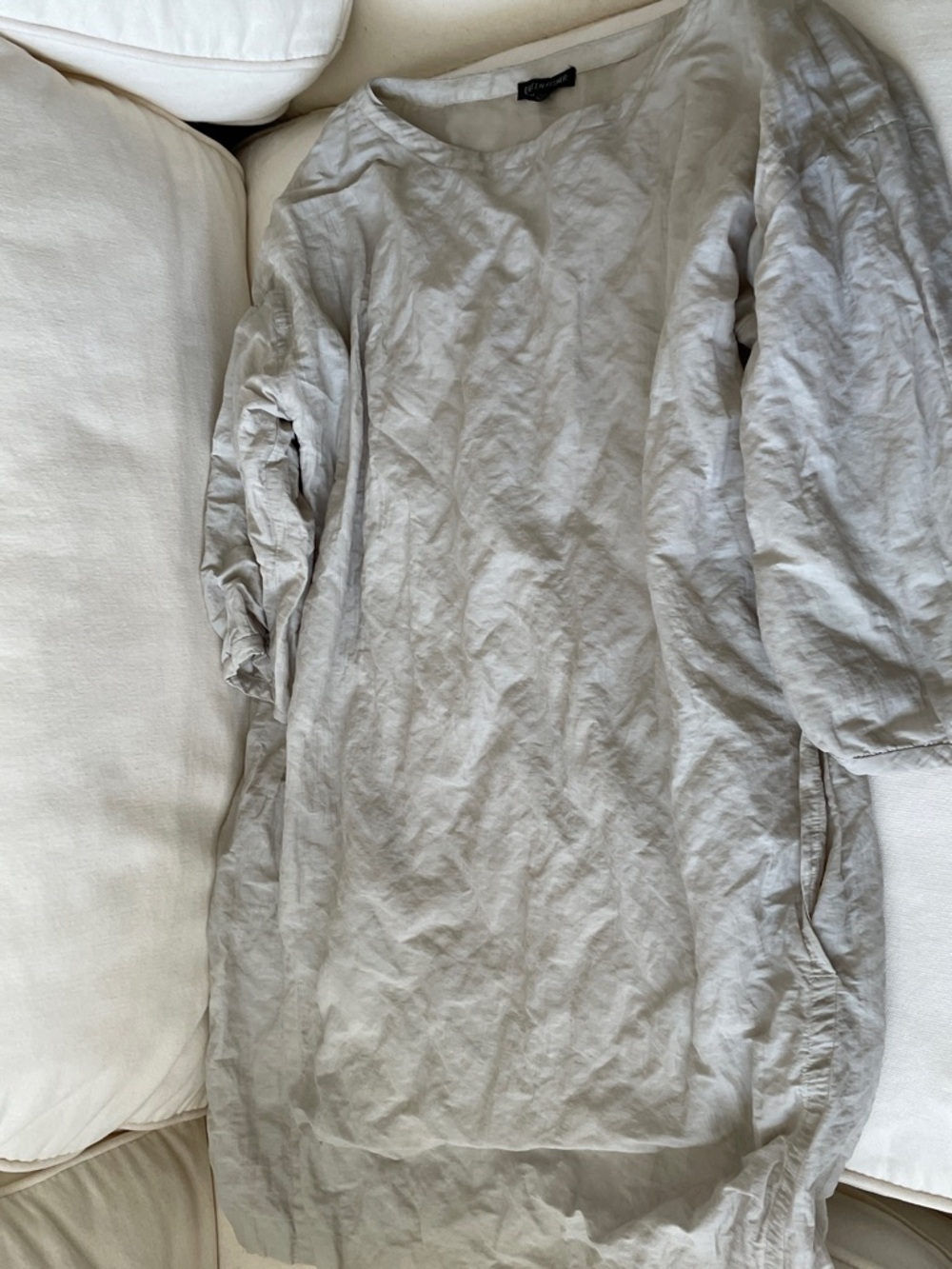 Eileen Fisher Cream Relaxed-Waist tunic/ short dress